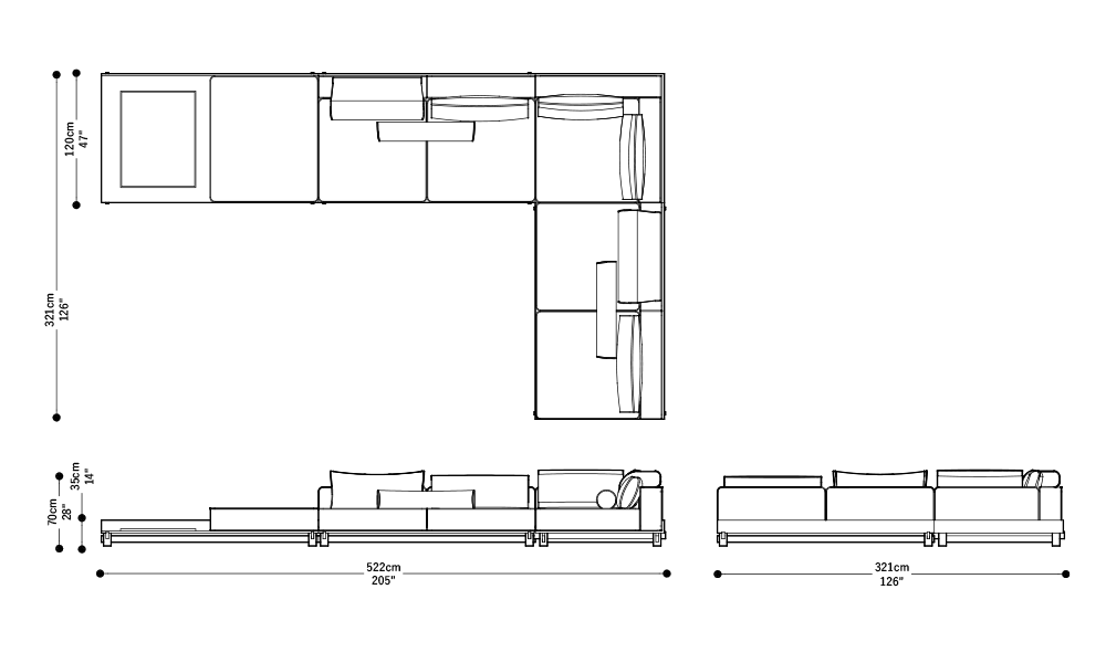 Image of the main dimensions of the product